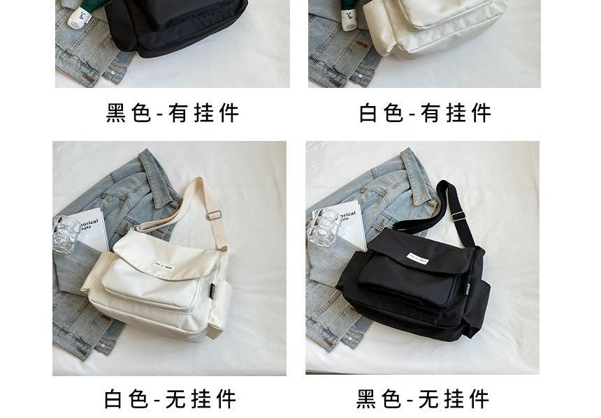 Plain Label Applique Flap Crossbody Bag