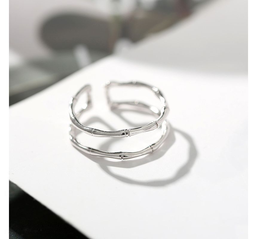 Bamboo Layered Alloy Open Ring