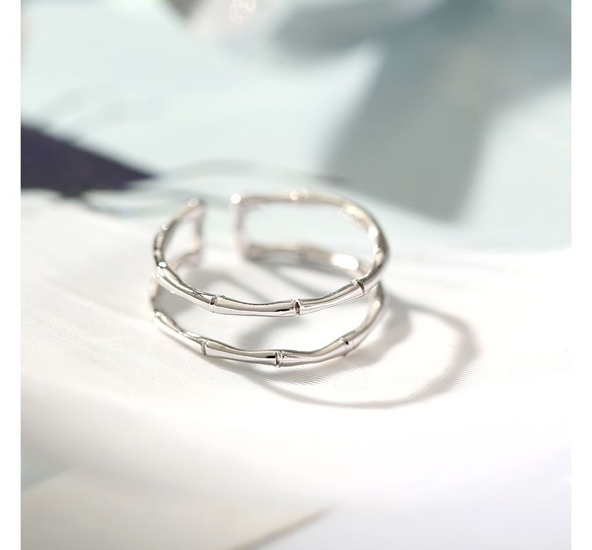 Bamboo Layered Alloy Open Ring