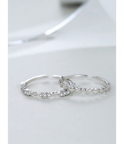 Heart / Rhinestone Alloy Ring