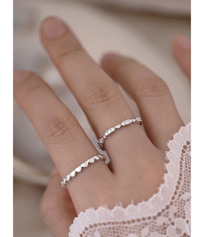 Heart / Rhinestone Alloy Ring