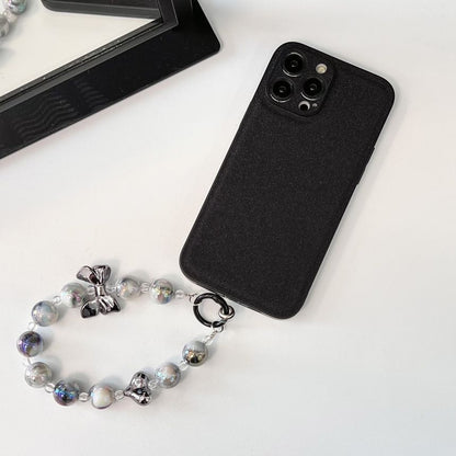 Phone Pearl Chain Bow Case Faux