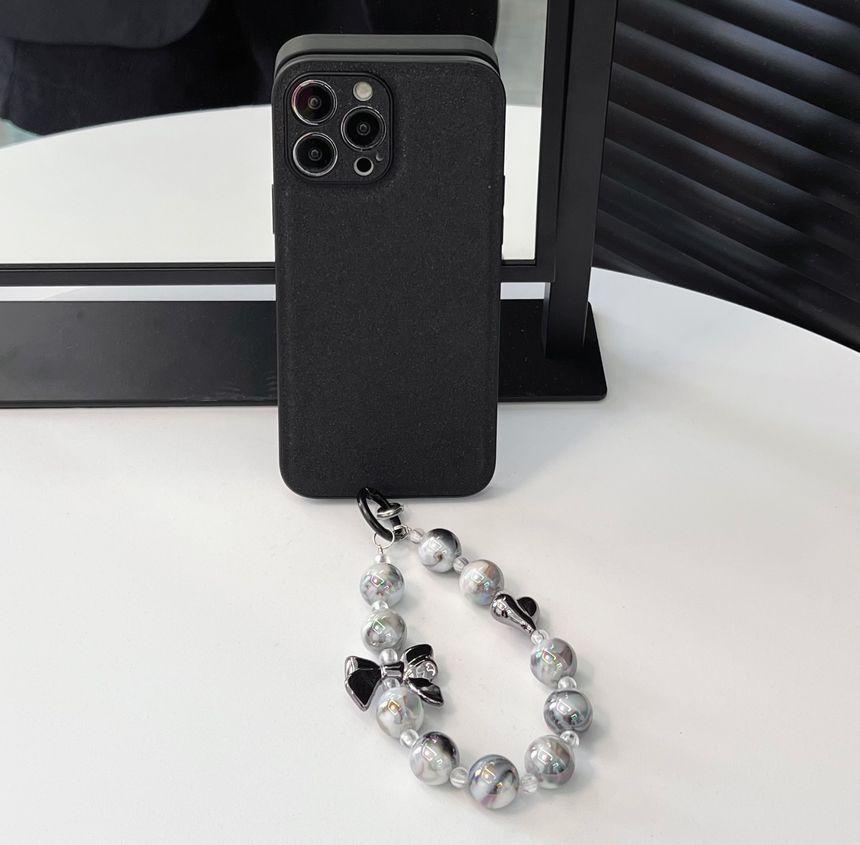Phone Pearl Chain Bow Case Faux