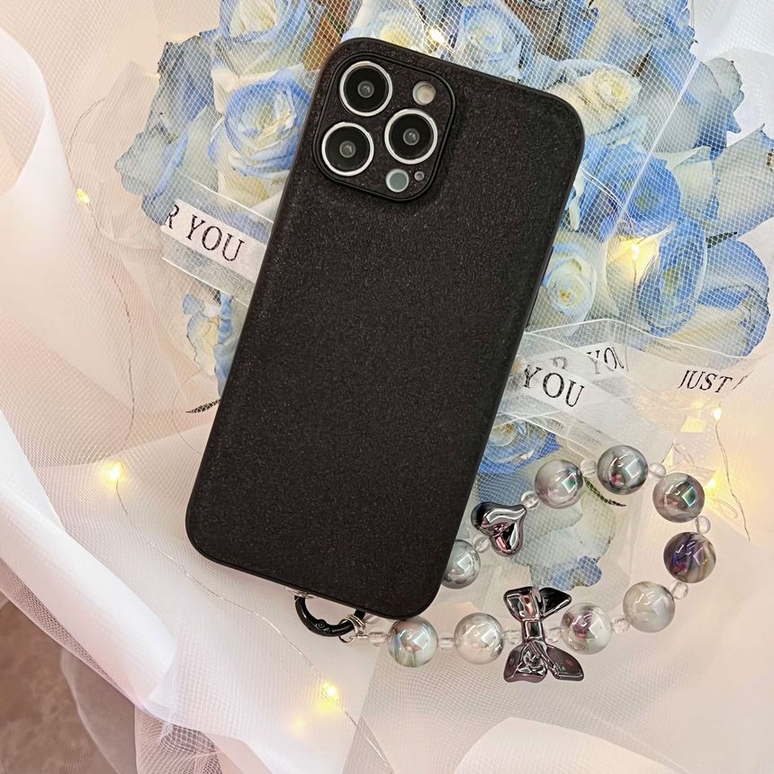 Phone Pearl Chain Bow Case Faux