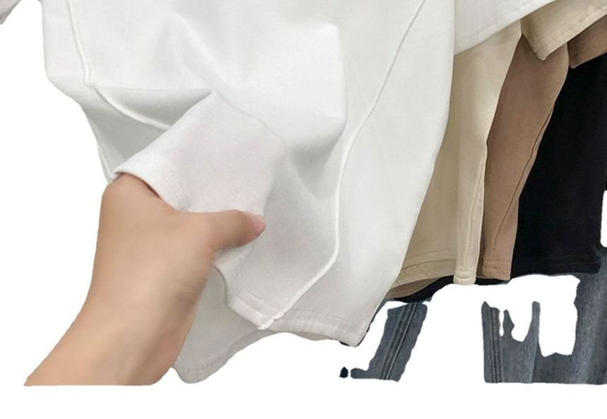 Neck Short-Sleeve T-Shirt Round Plain