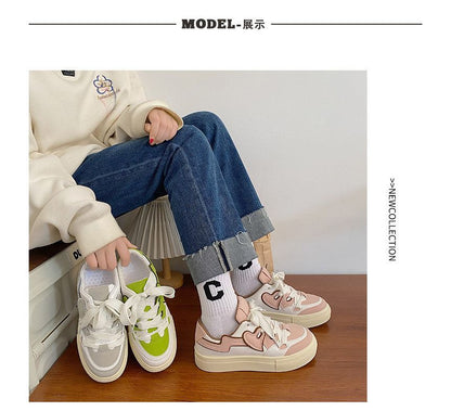 Paneled Platform Sneakers