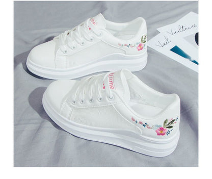 Floral Embroidered Platform Sneakers