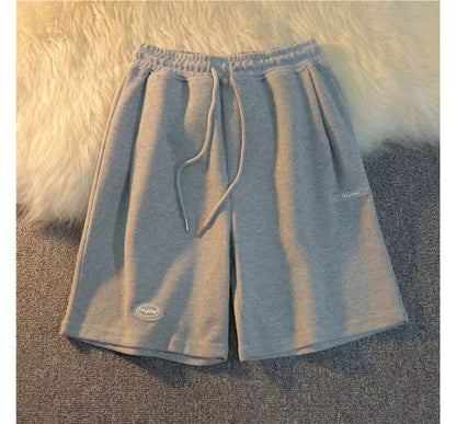 Shorts Plain Waist Sweat Drawstring