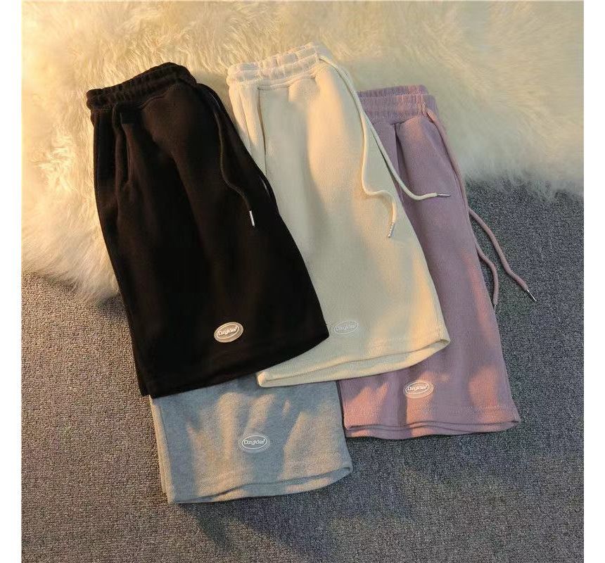 Shorts Plain Waist Sweat Drawstring