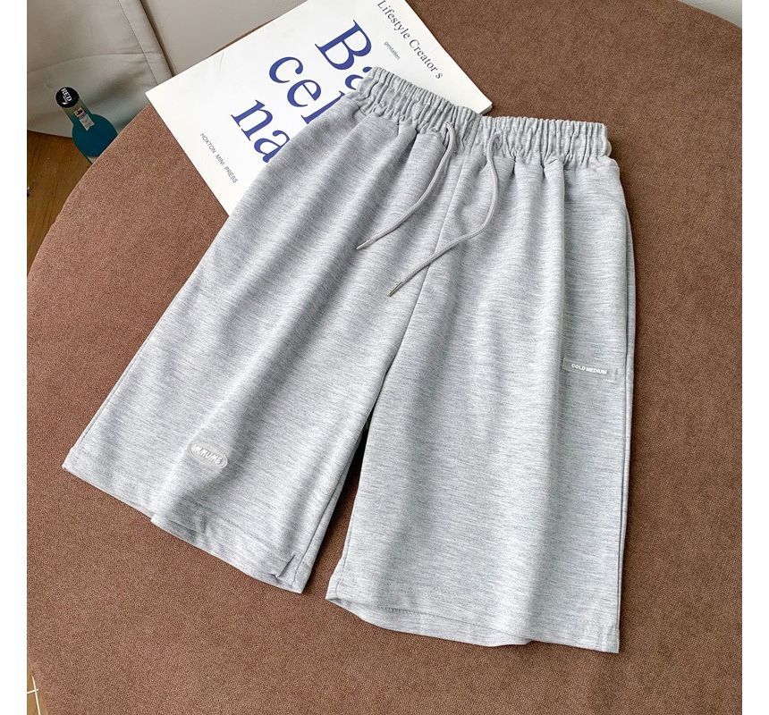 Shorts Plain Waist Sweat Drawstring