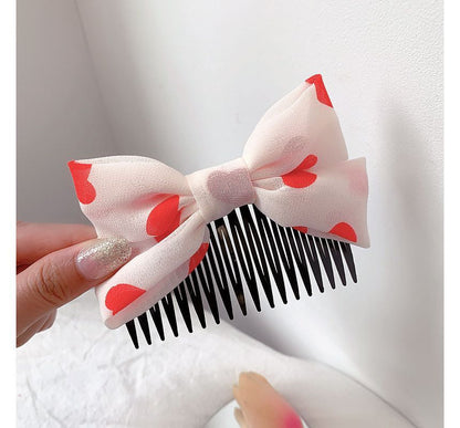 Bow Fabric Hair Comb