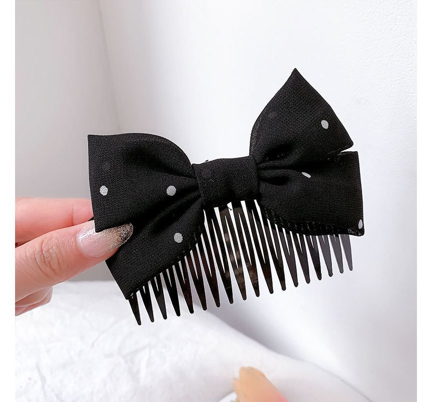 Bow Fabric Hair Comb