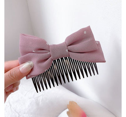 Bow Fabric Hair Comb