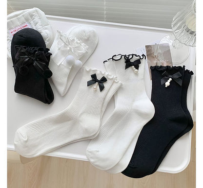 Bow Frill Short Socks