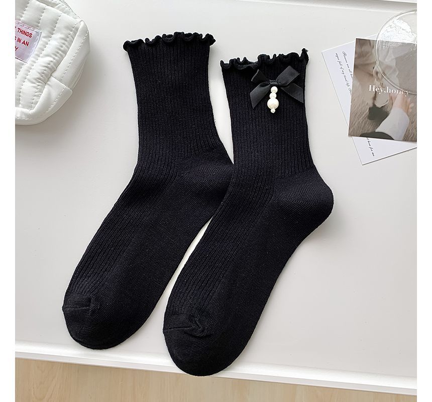 Bow Frill Short Socks