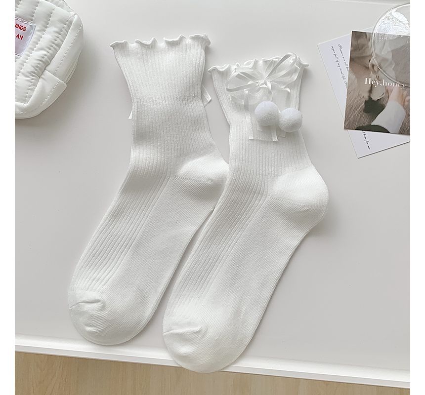 Bow Frill Short Socks