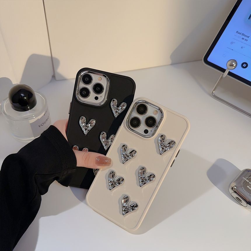 Metallic Heart Phone Case