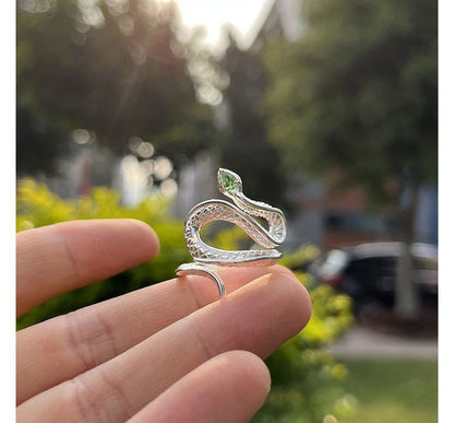 Open Alloy Ring Snake Rhinestone