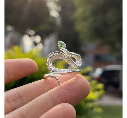 Open Alloy Ring Snake Rhinestone