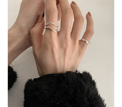 Geometric / Ring Layered Open Alloy Wavy