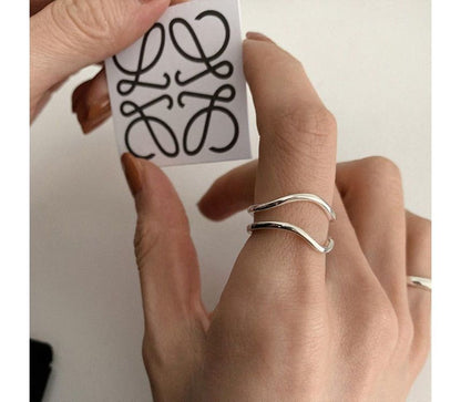 Geometric / Ring Layered Open Alloy Wavy