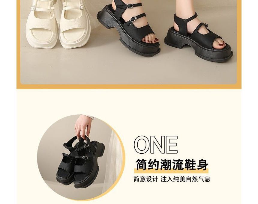 Square Toe Platform Plain Sandals