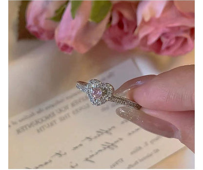 Rhinestone Heart Ring