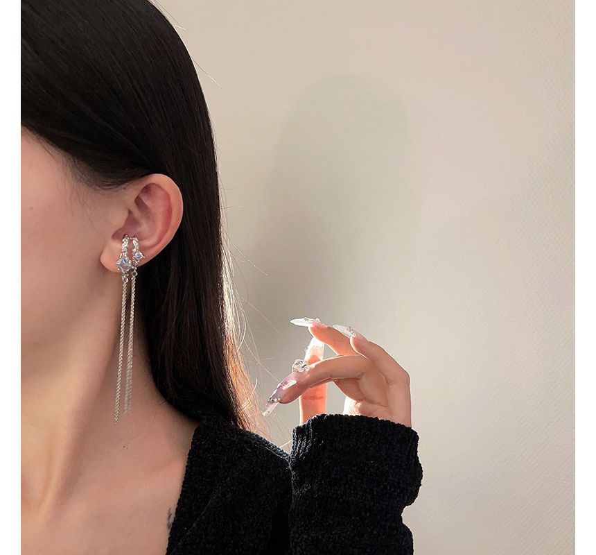 Earring Cuff Fringed Alloy