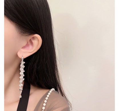 Faux Earring Crystal Alloy Fringed