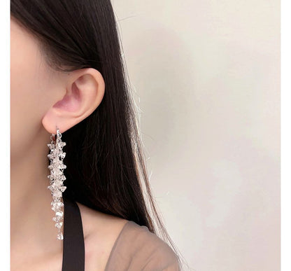 Faux Earring Crystal Alloy Fringed