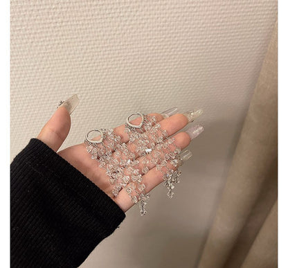 Faux Earring Crystal Alloy Fringed