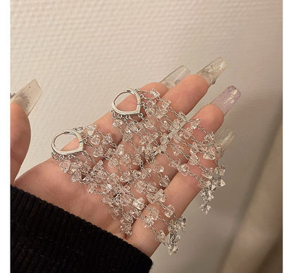 Faux Earring Crystal Alloy Fringed