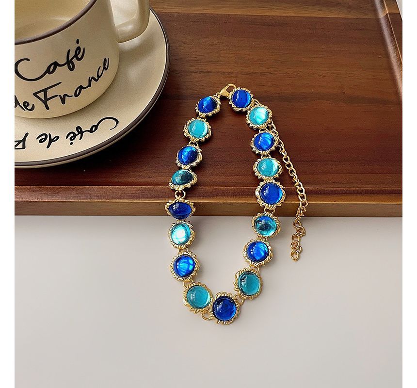 Choker Gemstone Alloy Faux