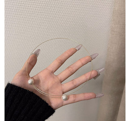 Choker Faux Alloy Pearl Open