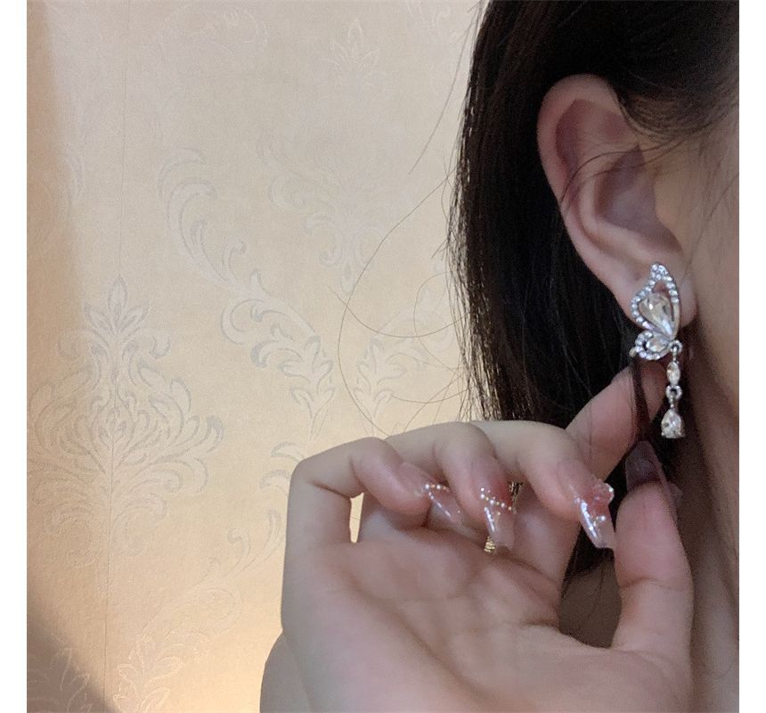 Dangle Earring Alloy Asymmetrical Butterfly