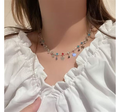 Alloy Choker Rhinestone Butterfly