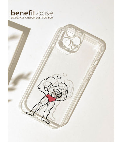 Case Phone Muscle Transparent Man