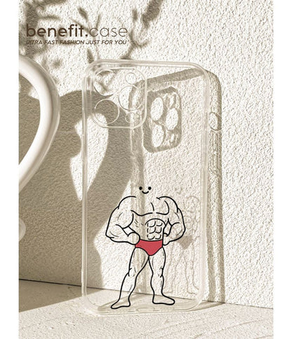 Case Phone Muscle Transparent Man