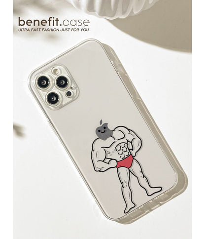 Case Phone Muscle Transparent Man