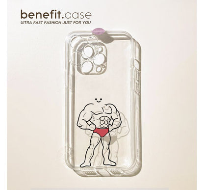 Case Phone Muscle Transparent Man
