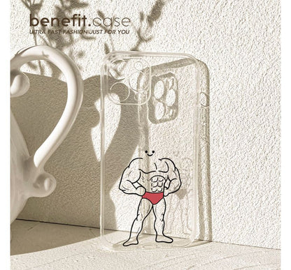 Case Phone Muscle Transparent Man