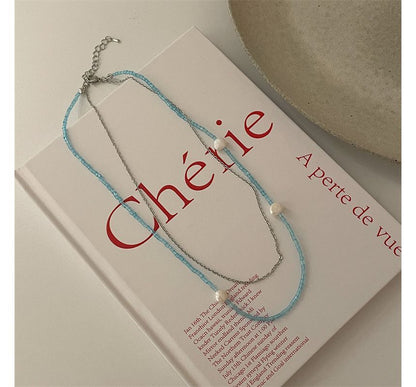 Layered Choker Faux Alloy Pearl