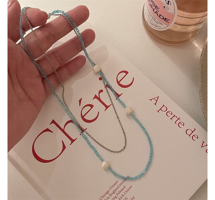 Layered Choker Faux Alloy Pearl