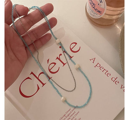 Layered Choker Faux Alloy Pearl