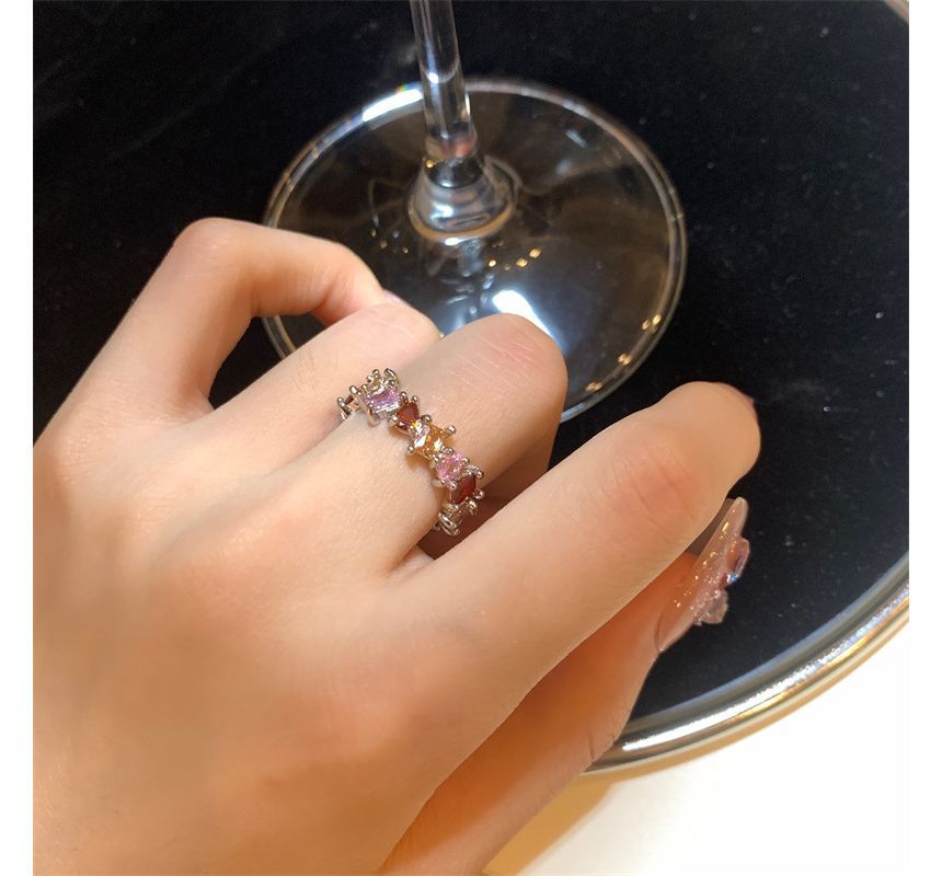 Alloy Rhinestone Open Ring