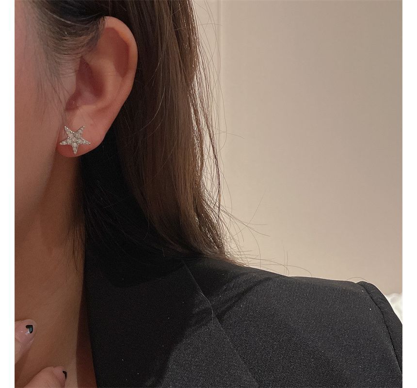 Asymmetrical Earring Star Moon Fringed Alloy