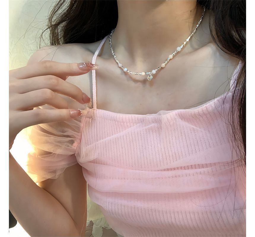 Gemstone Alloy Faux Choker