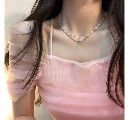 Gemstone Alloy Faux Choker