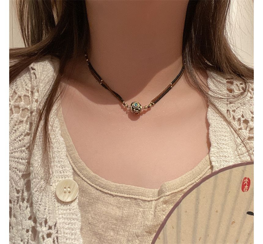 Cord Pendant / Choker Bead Bracelet