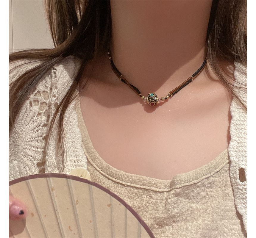 Cord Pendant / Choker Bead Bracelet